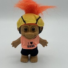 I LOVE BIKING TROLL DOLL - Orange Hair Lucky Troll Doll
