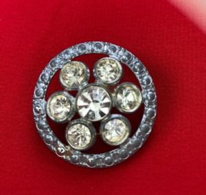 Vintage Sew On Rhinestone Clear Button Clothing Decoration