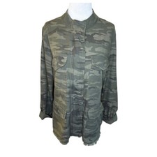 NEW Sanctuary Camo Jacket Military Anorak Utility Frayed Hem Small