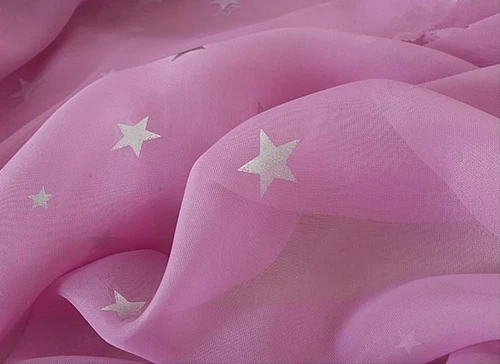 Elegant Star Printed Sheer Curtains Rod Pocket Fresh Tulle Voile Gauze 1 Panel - Picture 14 of 48