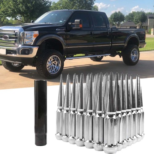 For Ford F250 F350 Super Duty 32Pcs Chrome M14x1.5 Spike Lug Nuts 4.5