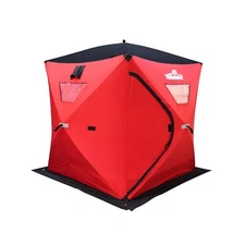 THUNDERBAY Ice Cube 3-4 Man Portable Ice Shelter, 34 Square Feet of Fishable ...