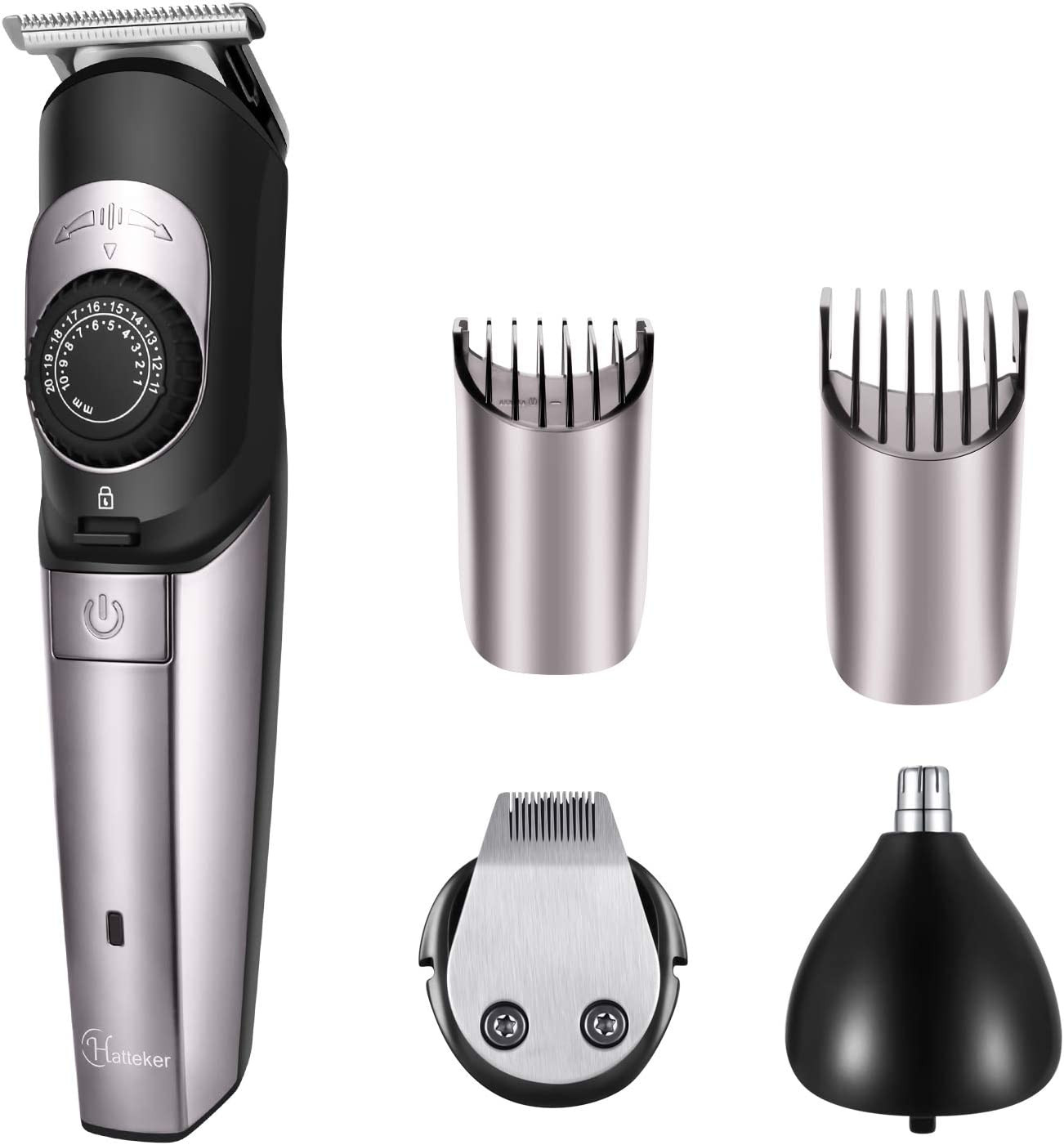 Hatteker Beard Trimmer Kit & Hair Trimmer for Men Cordless Body Moustache Nose H