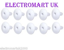 10 X SINGLE GROMMETS TV COAX COAXIAL CABLE TIDY WALL BUSHES ENTRY EXIT WHITE