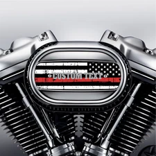 Custom Text Red Line American Flag Air Cleaner Insert Replaces Harley Insert