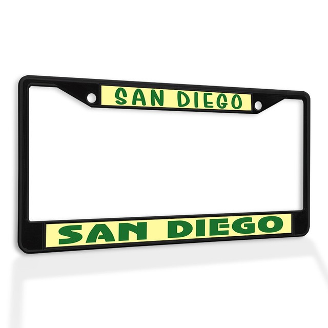 Metal License Plate Frame Vinyl Insert San Diego Weatherproof Car