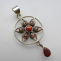Red Fire Opal Garnet 925 Sterling Silver Pendant Jewellery Red Fire Opal Garnet 925 Sterling Silver Pendant Jewellery
