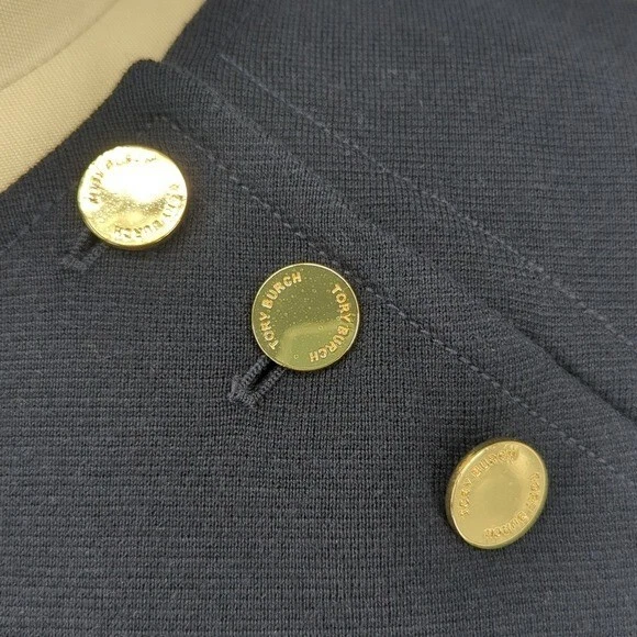 Abito tubino Tory Burch in maglia di lana blu XL nautico preppy business casual