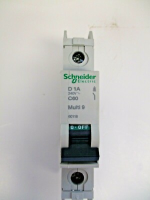 SCHNEIDER ELECTRIC SQUARE D MINI CIRCUIT BREAKER 60118 C60 D1A MULTI 9