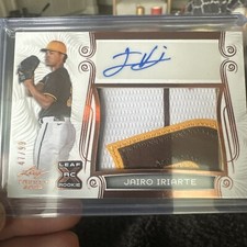Jairo Iriarte 2023 Leaf Trinity Patch Auto Rookie XRC /99 San Diego Padres