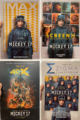 Mickey 17 Original IMAX ScreenX 4DX Mini Movie Poster 13x19 Set