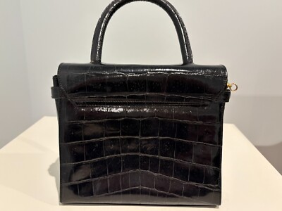 tmy8222【GIANFRANCO FERRE】レザーブリーフBAG 黒 GIANFRANCO FERRE BLACK LEATHER CROCODILE EMBOSSED PURSE | eBay
