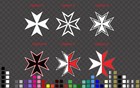 <!--F#f_0-->MALTESE CROSS Decal Sticker Car motorcycle helmet Christian Protection Symbol<!--F/-->