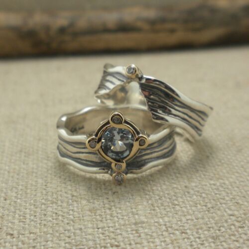 Sterling Silver &10K Sky Blue Topaz Ring by Keith Jack Gift Boxed Various Sizes - 第 2/11 張圖片
