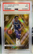 2017-18 Panini Spectra De'Aaron Fox Gold RC Rookie PSA 9