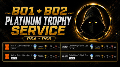 *NEW* BLACK OPS 1 & 2 Platinum Trophy 100% COMPLETE Service - PS4 & PS5