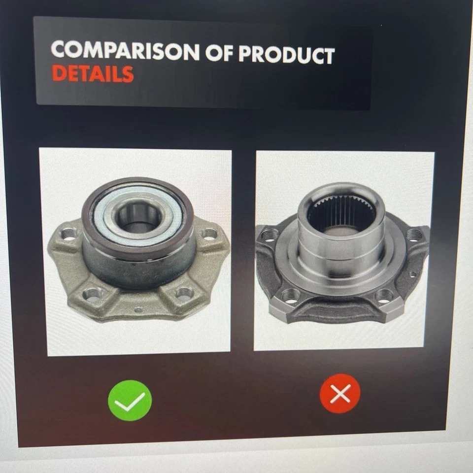 Par de cojinetes de cubo de rueda trasera para Audi A4 A4 Allroad 2009-2020 REF 8K0598611A Foto 2 de 4