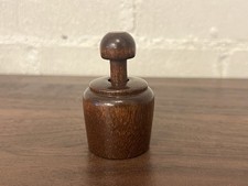 Vtg Pineapple Wooden Butter Pat Press Mold Tool 2.5” Dark Wood Vintage