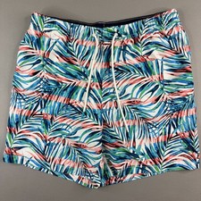 Tommy Bahama Large Swim Trunks Long Fern Multicolor Mesh Lined Drawstring