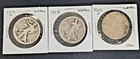 3 Silver Walking Liberty Half Dollar 1917 1942 and an unknown date