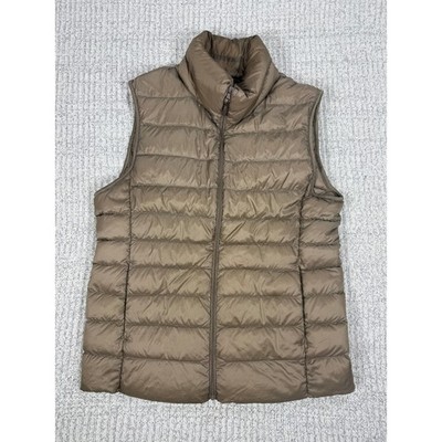 Uniqlo Ultra Light Down Vest Womens Medium Brown Quilted Puffer Packable