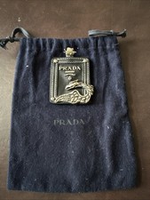 Prada authentic leather/metal snake key holder bag charm m 2"x2.5"