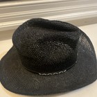 Stetson Black Straw Western Cowboy Hat with Leather Band & Concho — photo 4