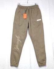 Youngla Mens Autograph Script Cuffed Jogger Size Medium Tan NWT Gym Workout