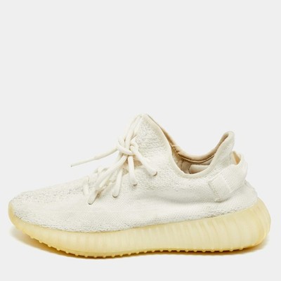 Yeezy x Adidas Boost 350 V2 Size 37.5 White Knit Fabric Low Top Sneakers