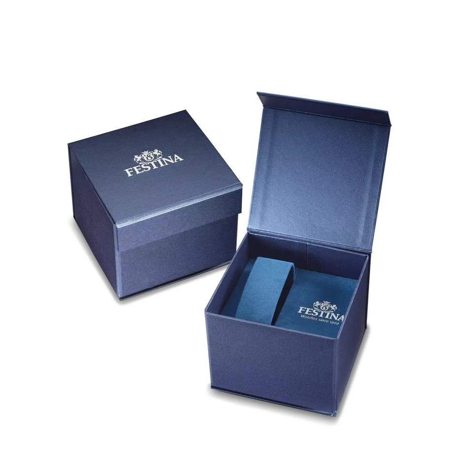 Orologio Uomo Festina Cronografo F20561/1 Con Quadrante Grigio E Cinturino Marro - Immagine 4 di 4