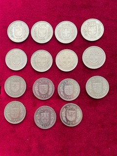 Lot of 15 coins 5 swiss francs between 1968 to 2015 as seen