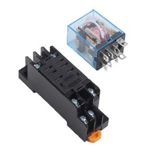8 Pin AC Relay and Socket Base for 220VAC 240VAC Applications DPDT Model LY2NJ