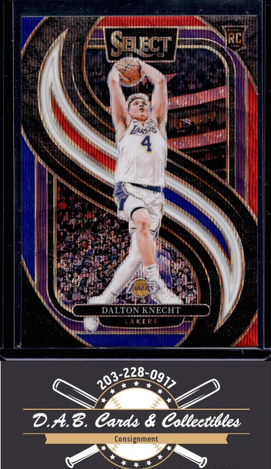 2024-25 Panini Select #186 Dalton Knecht Tri-Color Prizm Rookie RC Lakers J15