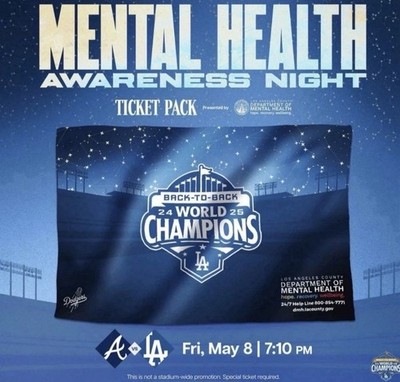ロサンゼルス・ドジャース メンタルヘルススペシャルチケット　ブランケット LA Dodgers Mental Health Awareness Night Blanket World Champs SGA