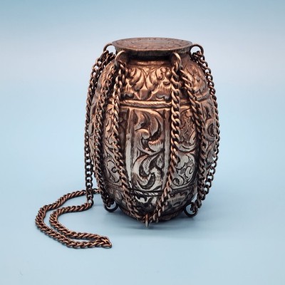 Vintage Tabla Drum Lidded Metal Trinket Box Musical Instrument Decorative