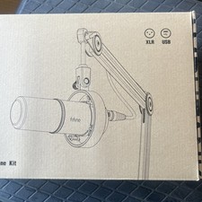 FIFINE K688T Podcast Microphone Kit, USB/XLR Dynamic Microphone with Boom Arm