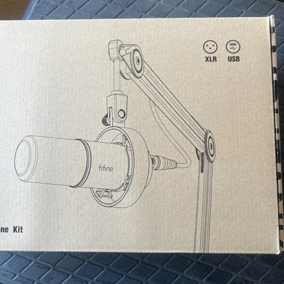 FIFINE K688T Podcast Microphone Kit, USB/XLR Dynamic Microphone with Boom Arm