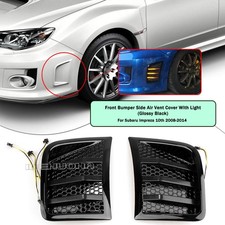 Front Bumper Side Air Vent Cover W/ Light For Subaru STI WRX GRB 10th 2008-2014