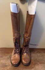 Frye Tan Vintage Leather Tall Riding Boots 76937 Sz 6.5B Equestrian Combat Kat