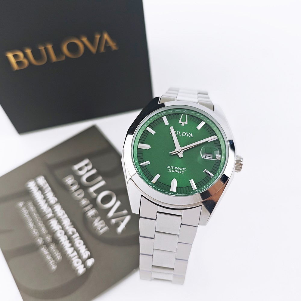 Vintage Bulova Womens Watch 16mm Green Dial Stainless Bracelet Manual Wind 7\
