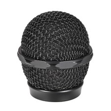 Black Microphone Mesh Grille Round Metal with Grey Inner Foam Filter for 858 Mic