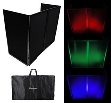 Rockville RFXLB Black Portable DJ Facade 112" x 48" Steel Frame Booth Bag Scrim