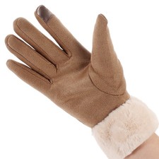 1 Pair Deerskin Screen Gloves Winter Women Thickened Riding Gloves
