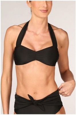 Yas Damen Badetop Schwimmtop Bikinitop Bra YASKINOA HALTER NECK, Schwarz, S