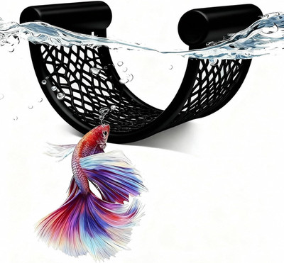 Black Betta Fish Hammock   Floating Aquarium Rest Ledge for Nano Fish, Shrimp, C