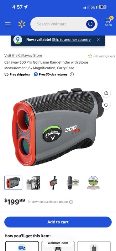 Callaway 300 Pro Golf Laser Rangefinder Slope Measurement 6x