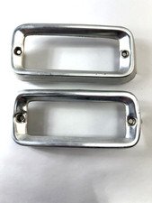 1965 1966 Ford Truck Front Turn Signal Light Aluminum Trim Set Used