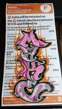 NYC Origin Train Sign - Manhattan Graffiti Art - 23 X 11 Inches - MAKE$ Graffiti