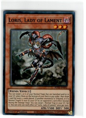 Yu-Gi-Oh! Loris, Lady of Lament 1st Edition POTE-EN092 Lightly Played Super Rare