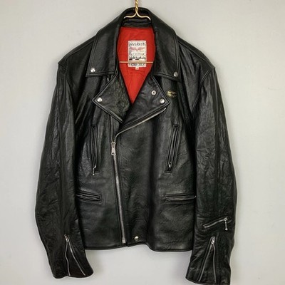 Lewis Leathers Aviakit Lightning 402 Black Leather Moto Jacket Mens 44 2XL
